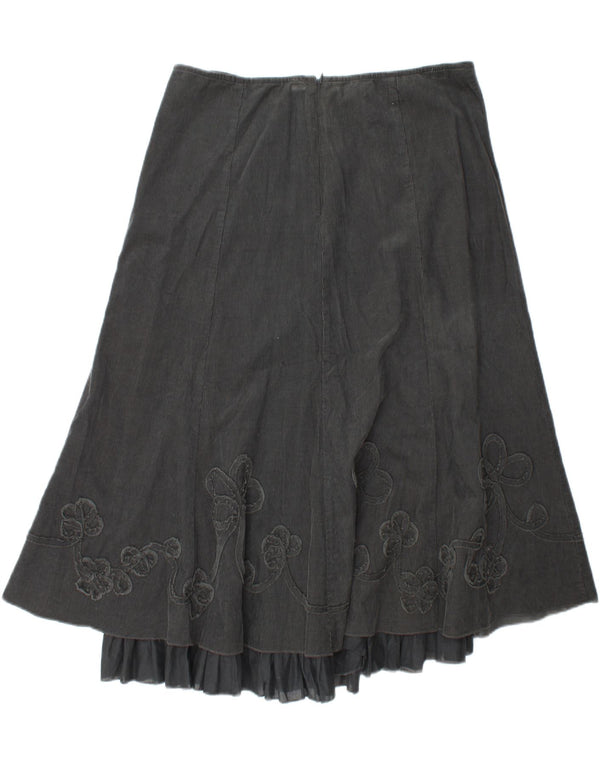 Женская вельветовая юбка Marks & Spencer UK 16, большая W34, хлопок с цветочным принтом цвета хаки