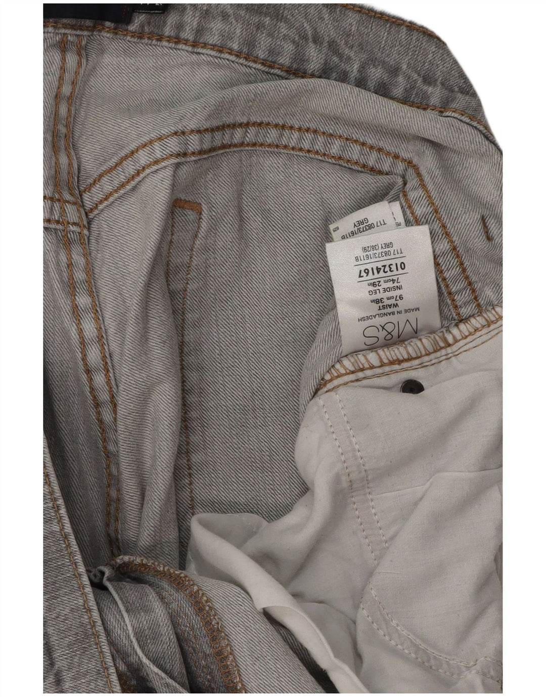 Мужские прямые джинсы Marks & Spencer Blue Harbour W38 L29, серый хлопок