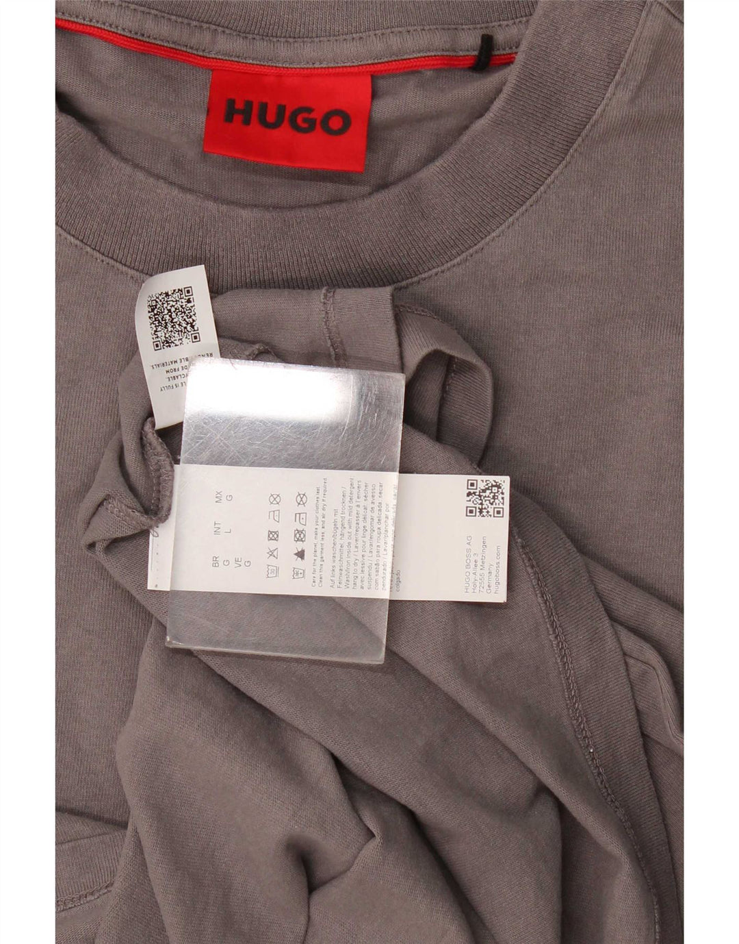 Мужская футболка Hugo Boss, большой серый хлопок