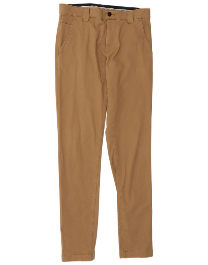 TOMMY HILFIGER Мужские брюки-чиносы приталенного кроя W30 L34 Бежевый хлопок