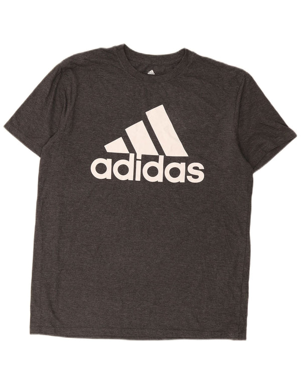Мужская футболка Adidas с рисунком для гольфа, большой серый хлопок
