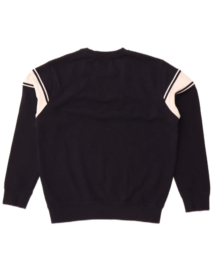 Мужской свитшот Guess с графическим рисунком, маленький хлопковый джемпер темно-синего цвета с цветными блоками