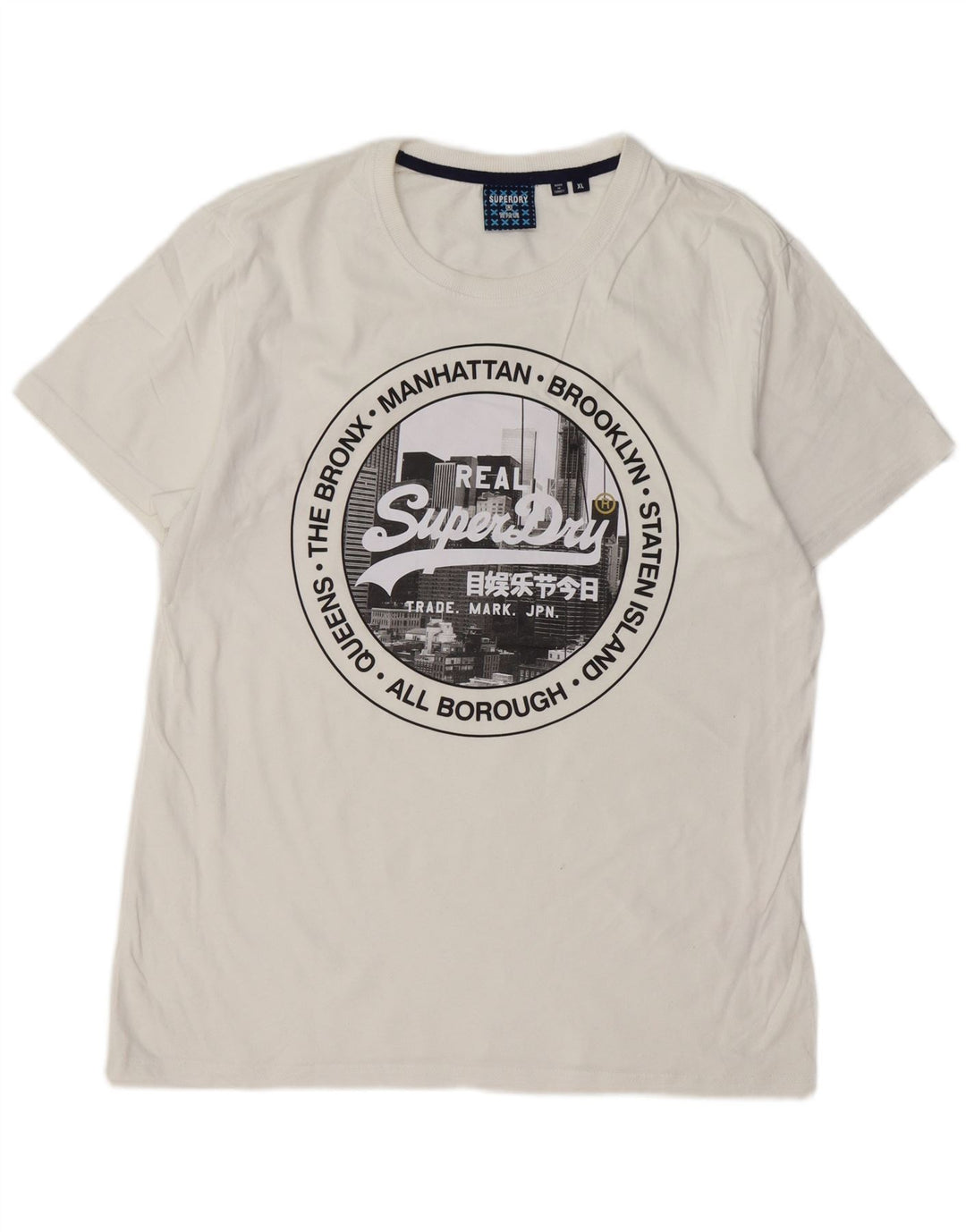 SUPERDRY Женская футболка с рисунком Top UK 18 XL Белый хлопок