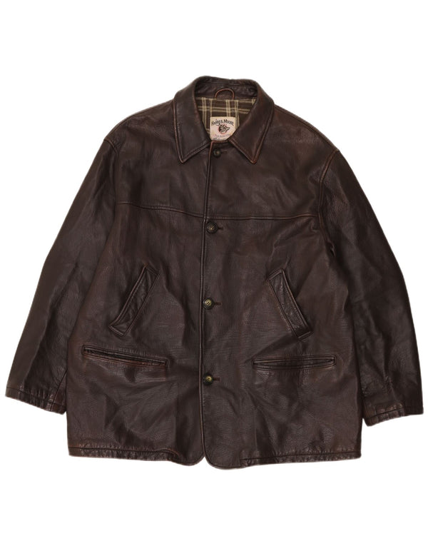 Harry&Moore Mens Leather Jacket IT 54 2XL Brown Leather