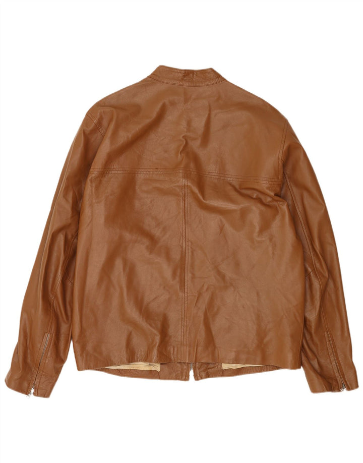 Мужская кожаная куртка John and Son's IT 54 2XL Коричневая кожа