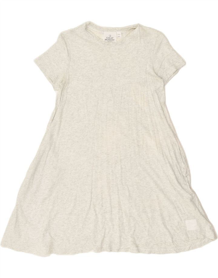 CHEAP MONDAY Womens T-Shirt Dress UK 6 XS Grey Cotton | Vintage Cheap Monday | Thrift | Second-Hand Cheap Monday | Used Clothing | Messina Hembry 