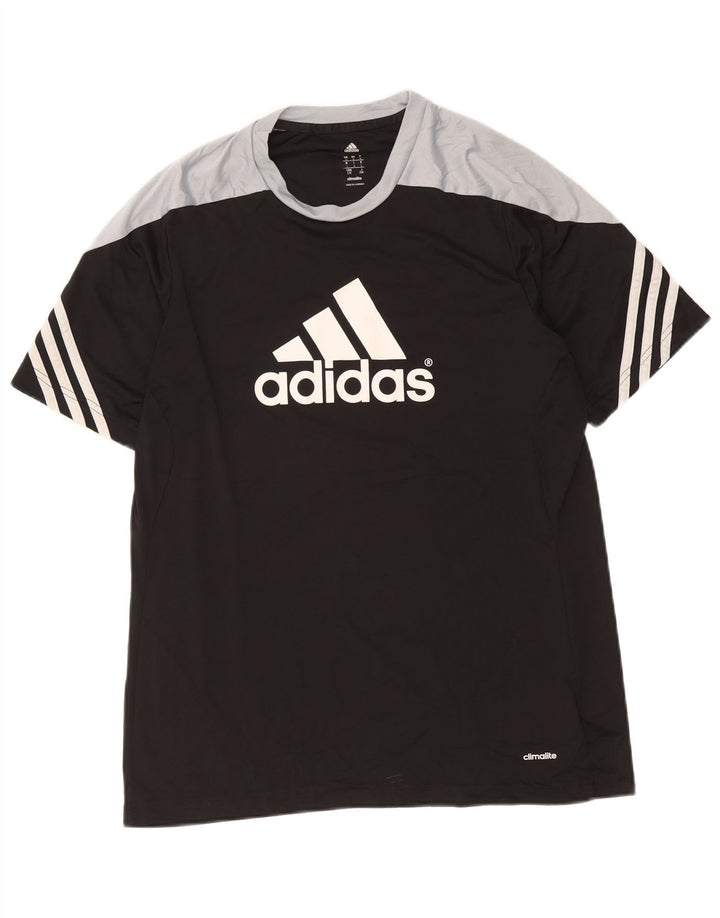 Мужская футболка Adidas Climalite с графическим рисунком, большой черный полиэстер с цветными блоками