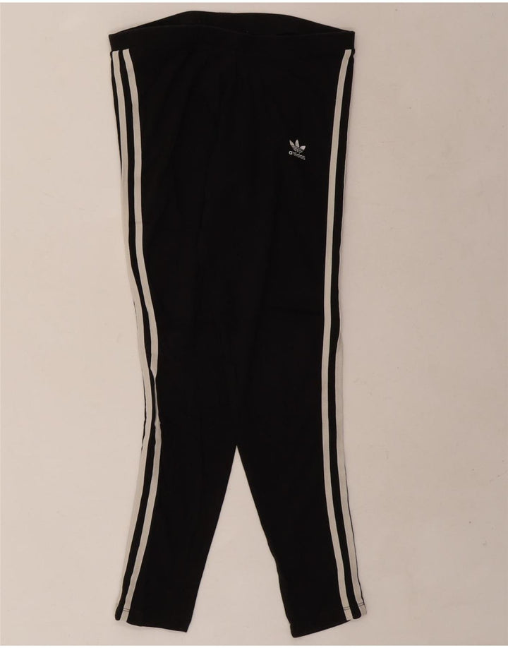 Женские леггинсы Adidas UK 14, средний черный хлопок, черный