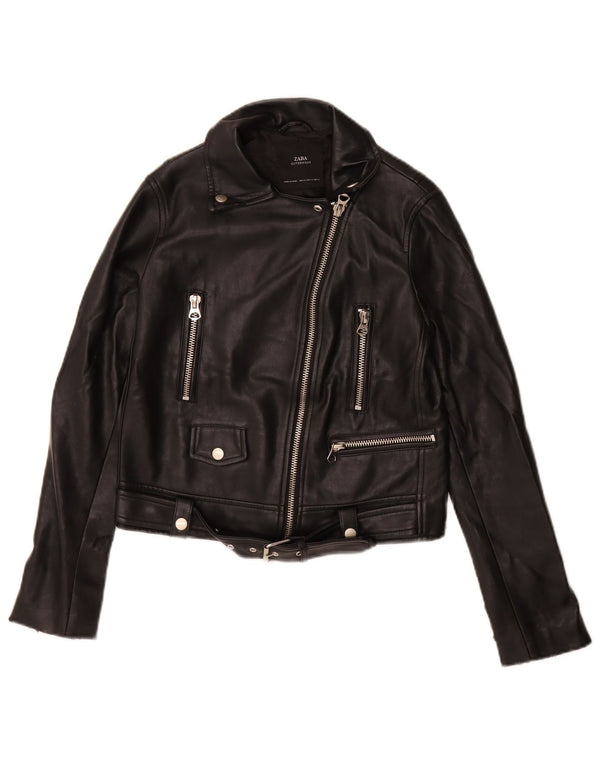 Женская косуха из искусственной кожи Zara UK 6 XS, черный полиуретан
