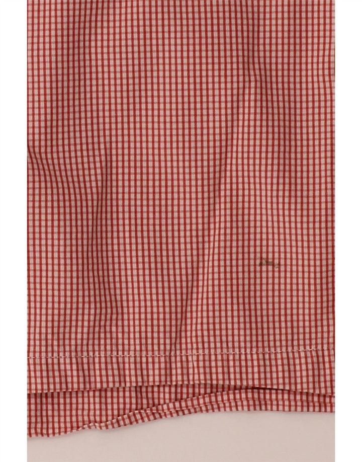 IZOD Mens Short Sleeve Shirt XL Red Check Cotton Vintage Izod and Second-Hand Izod from Messina Hembry 