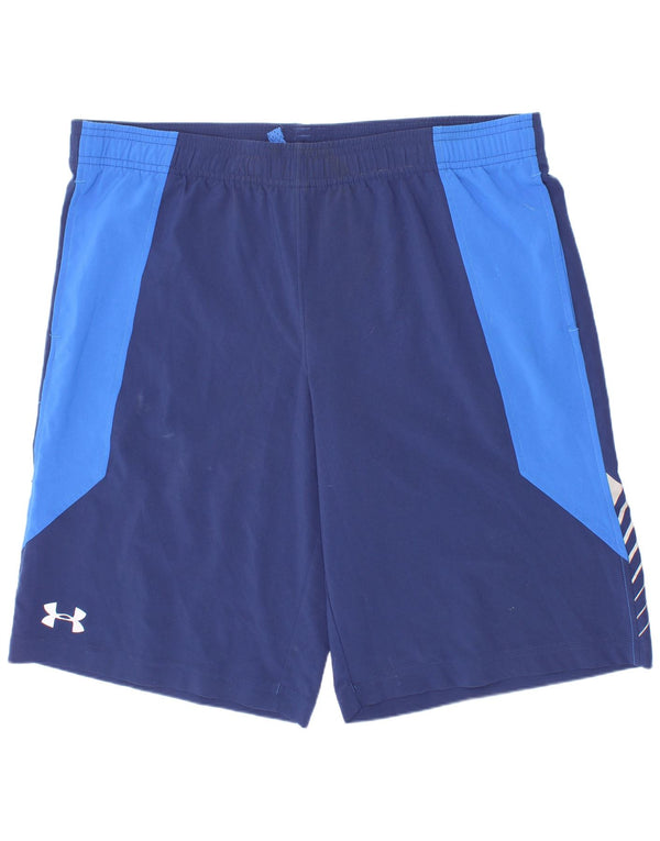 Спортивные шорты Under Armour для мальчиков 11–12 лет, большие темно-синие цвета с блоками