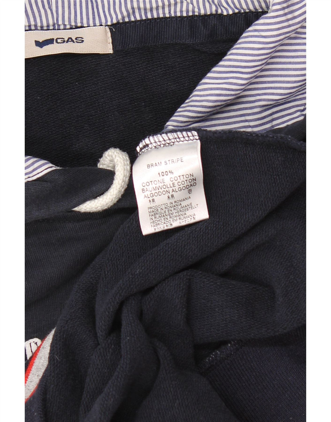 Мужской джемпер с капюшоном GAS с рисунком, большой размер, темно-синий, хлопок