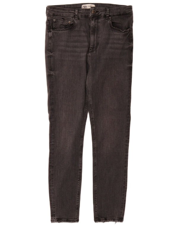Женские джинсы скинни с высокой талией Zara EU 42, большие W32 L27, серые