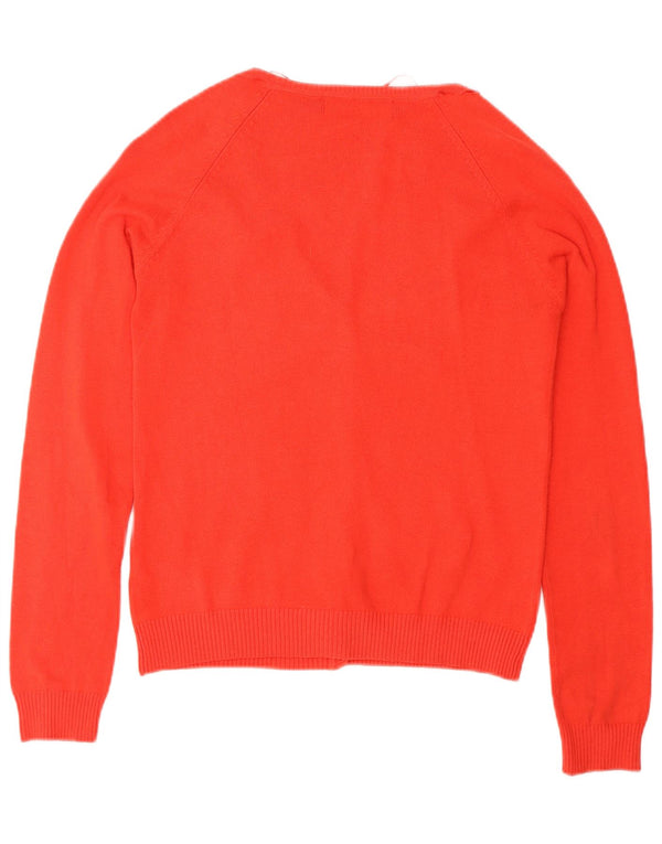 Женский кардиган Zara UK 12, хлопковый средний красный цвет