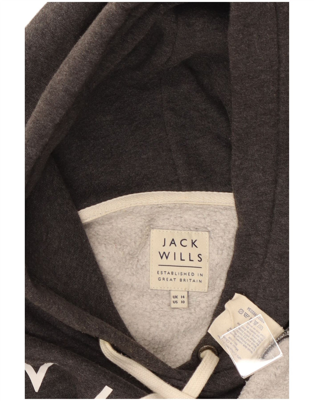Женский джемпер с капюшоном JACK WILLS UK 14, большой серый хлопок