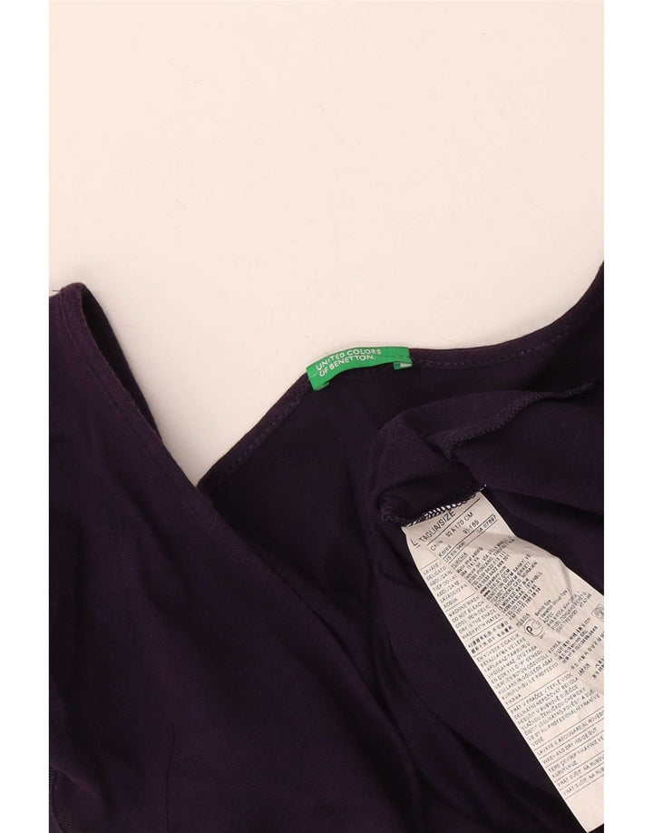 Женская блузка Benetton Top UK 14, большой фиолетовый хлопок