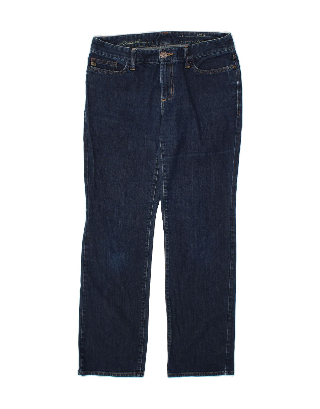 EDDIE BAUER Womens Curvy Slim Straight Jeans US 8 Medium W30 L32 Navy Blue Vintage Eddie Bauer and Second-Hand Eddie Bauer from Messina Hembry 