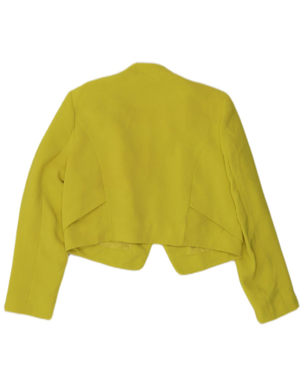 Topshop Womens Open Bolero Jacket UK 16 Large Yellow Polyester