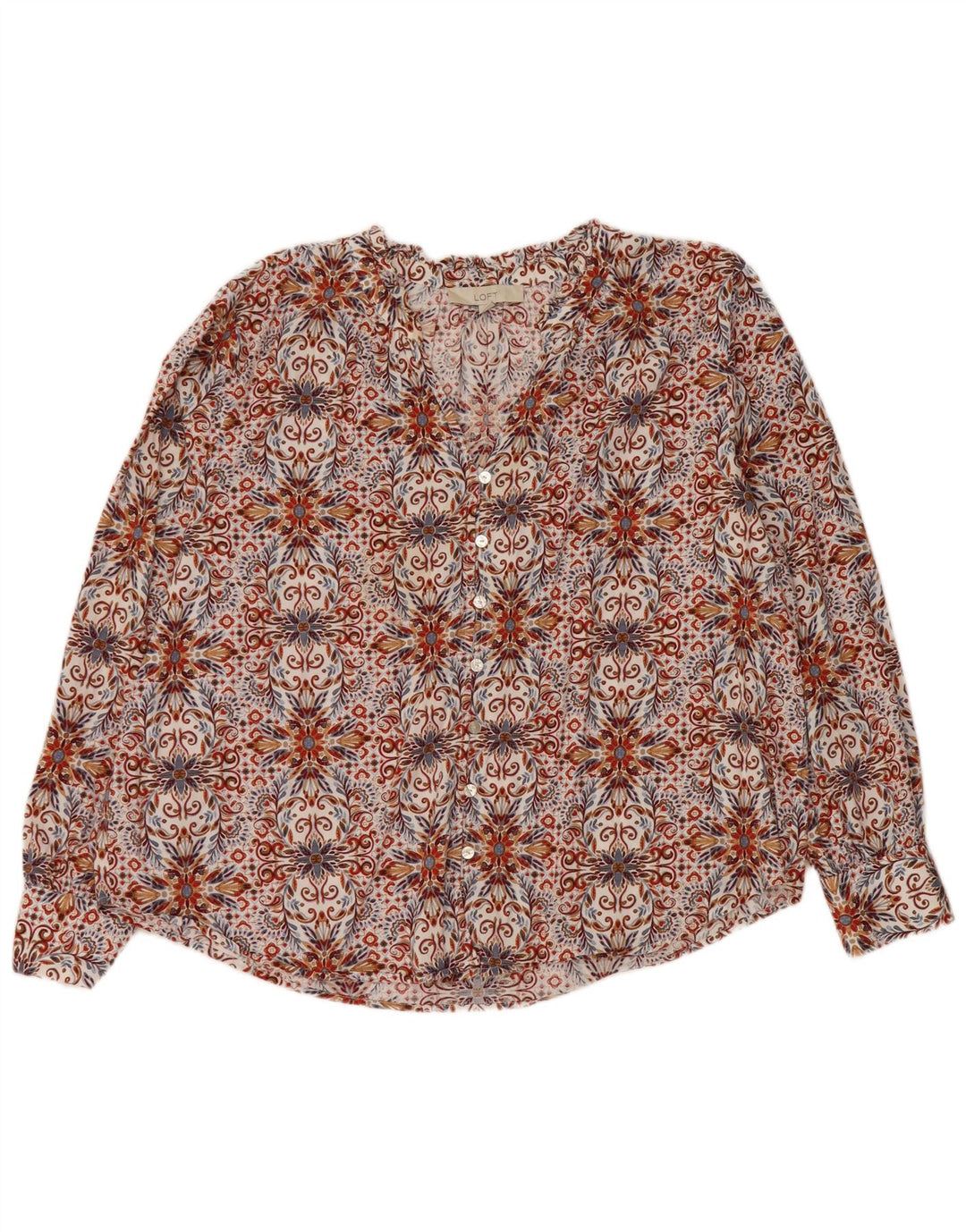 Женская рубашка-блузка LOFT, Великобритания, 18 XL, разноцветный хлопок с пейсли