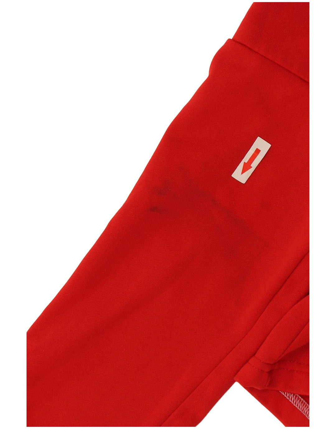 Мужской топ Nike Dri Fit с воротником на молнии и длинными рукавами, средний красный, полиэстер с цветными блоками