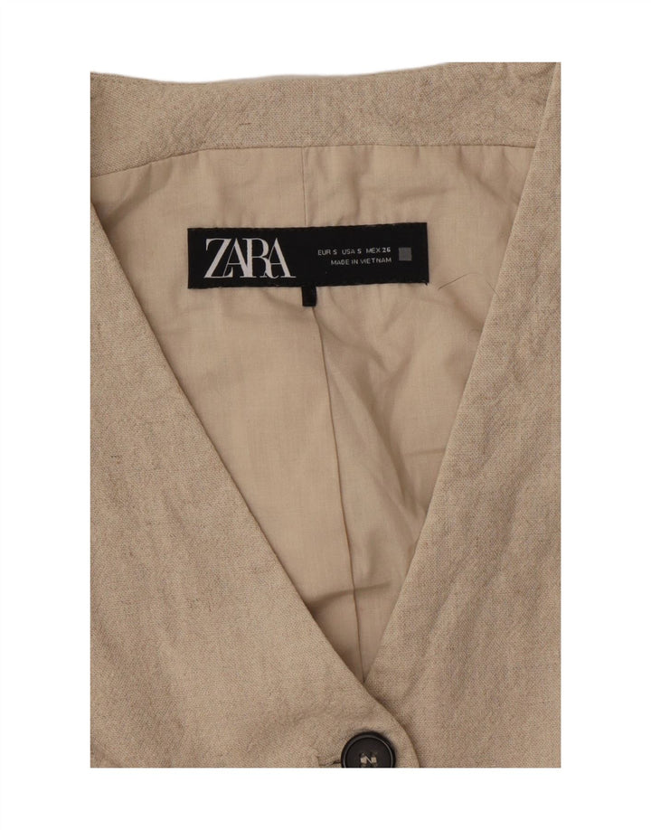 Женский жилет Zara UK 10, маленький бежевый