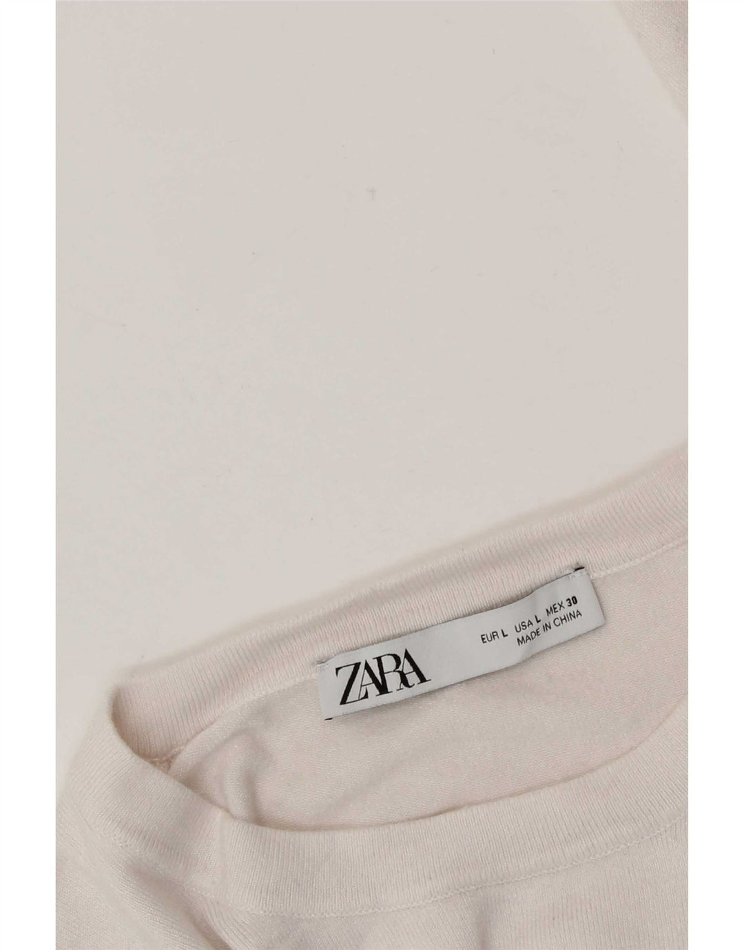 Женский джемпер с круглым вырезом Zara UK 14, большой белый