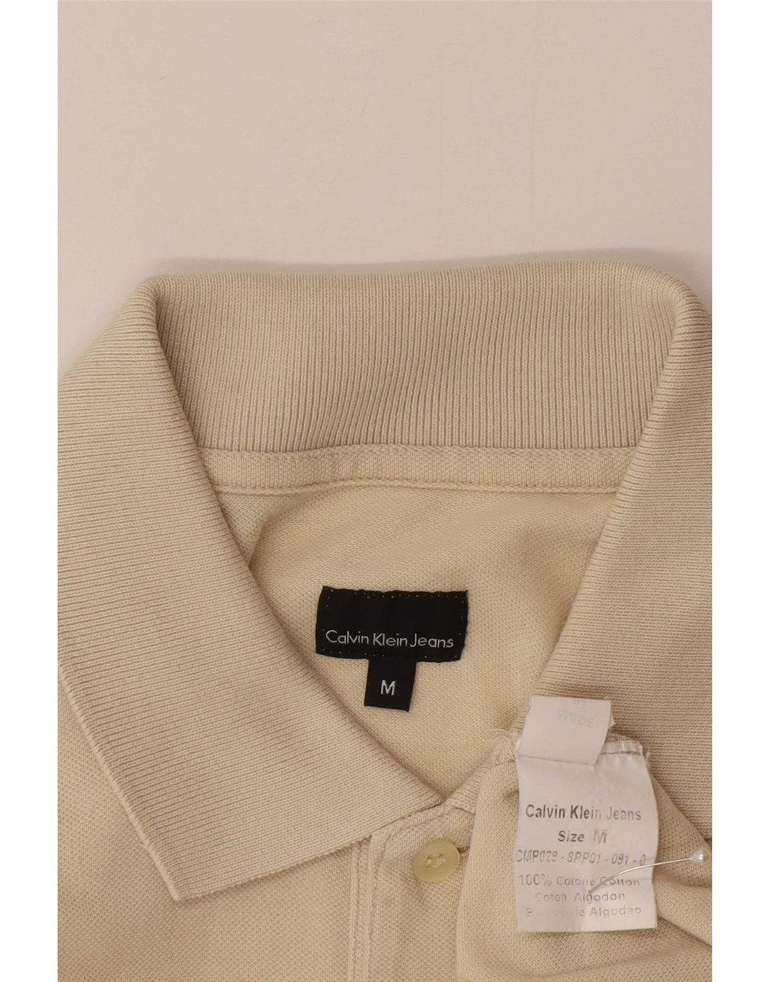Мужская рубашка-поло Calvin Klein Jeans среднего бежевого цвета, хлопок