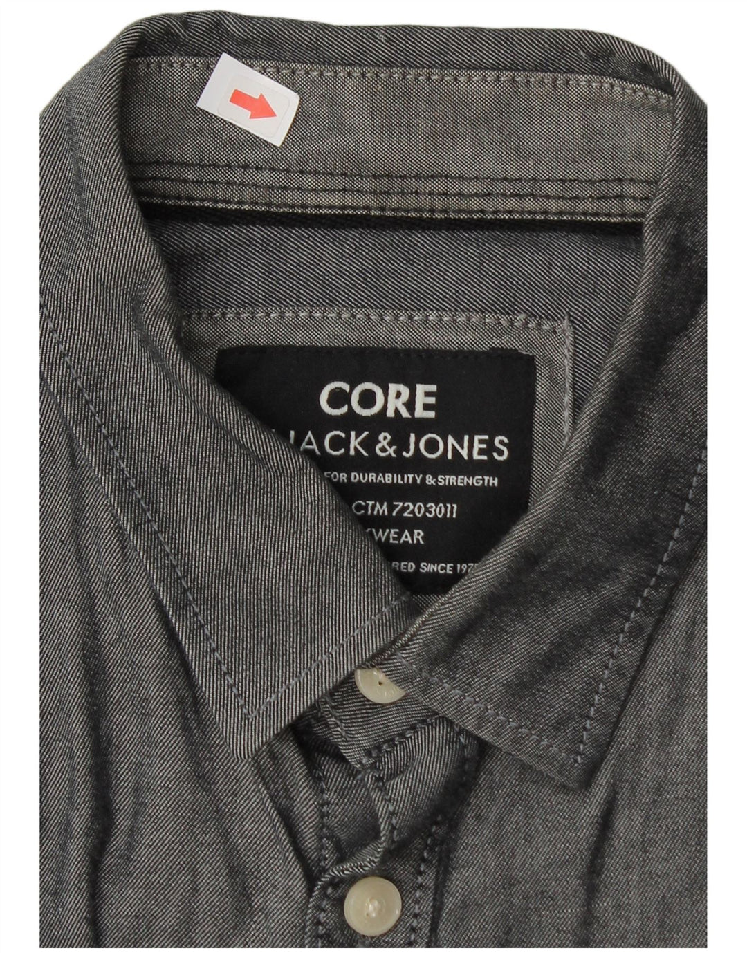 Мужская рубашка Jack & Jones из хлопка среднего серого цвета
