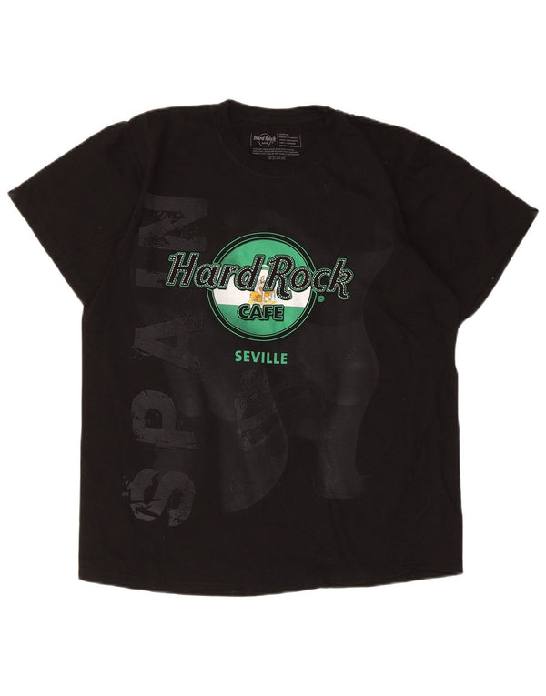 Женская футболка с рисунком Hard Rock Cafe Seville Top UK 14, средний черный хлопок