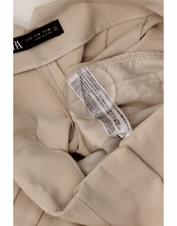 Женские зауженные костюмные брюки Zara среднего размера W28 L26 из белого полиэстера