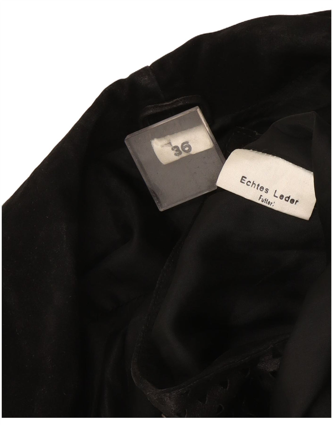 Винтажное женское кожаное пальто EU 36 XS, черное кожаное