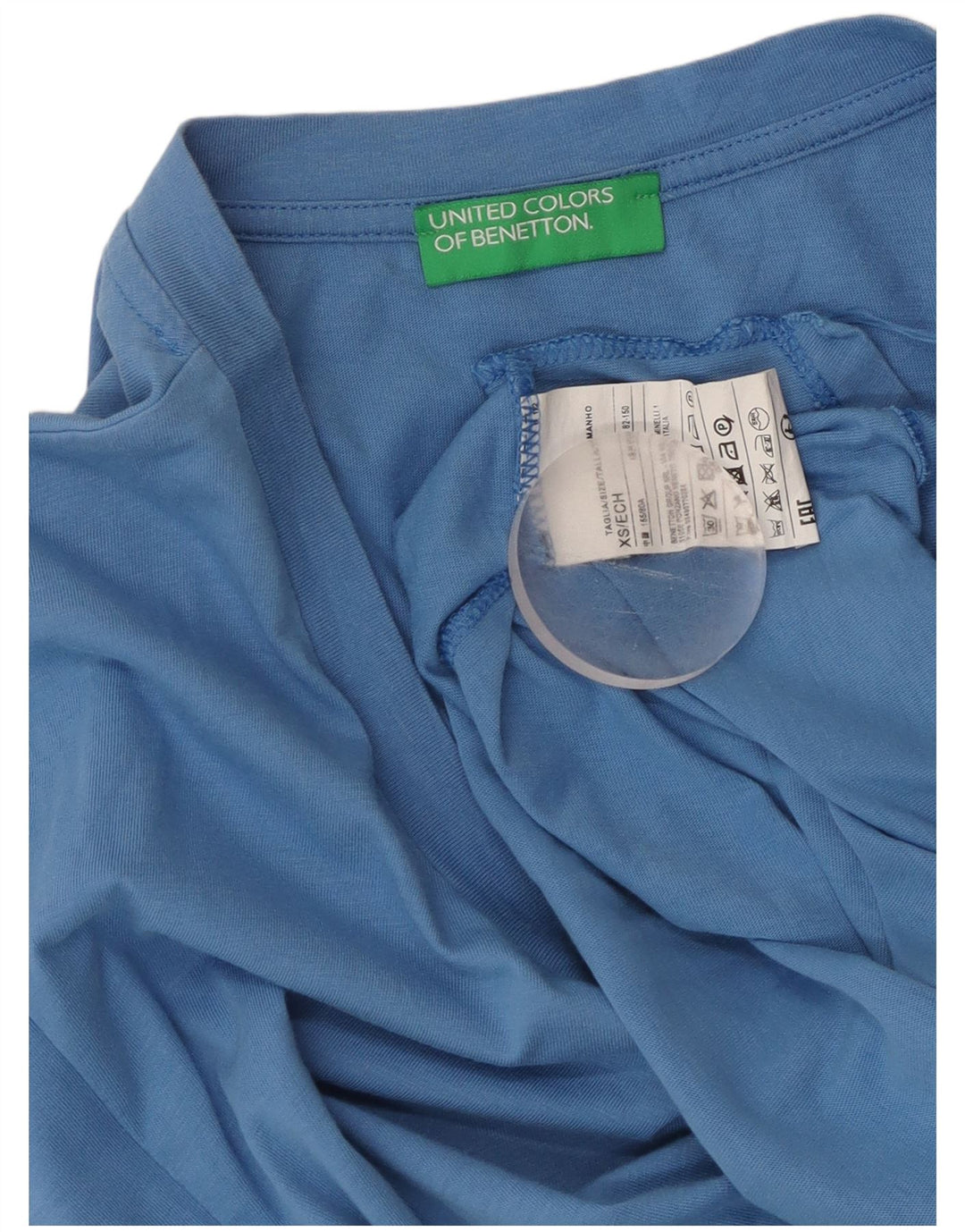 Женская футболка свободного кроя BENETTON Top UK 6 XS, синяя, хлопок