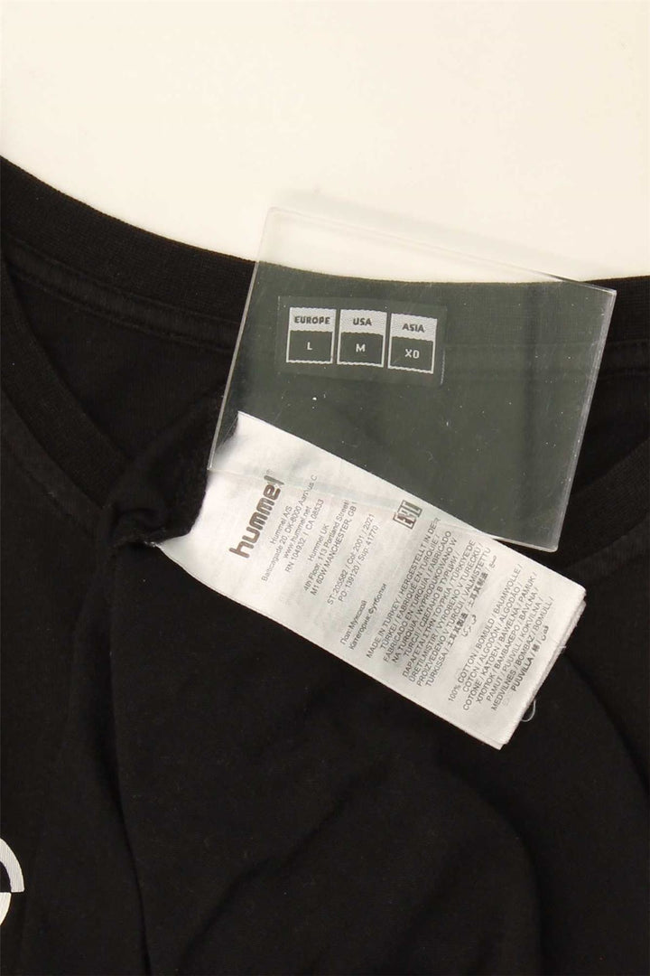HUMMEL Mens Graphic T-Shirt Top Large Black Cotton
