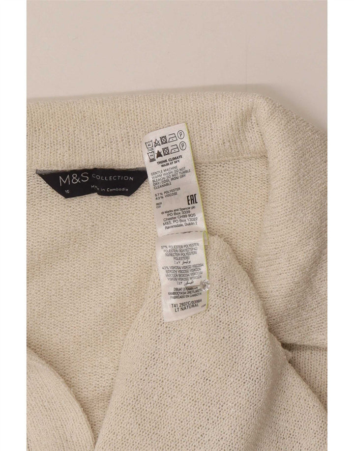 Женская рубашка поло Marks & Spencer UK 16, большой размер, белый полиэстер