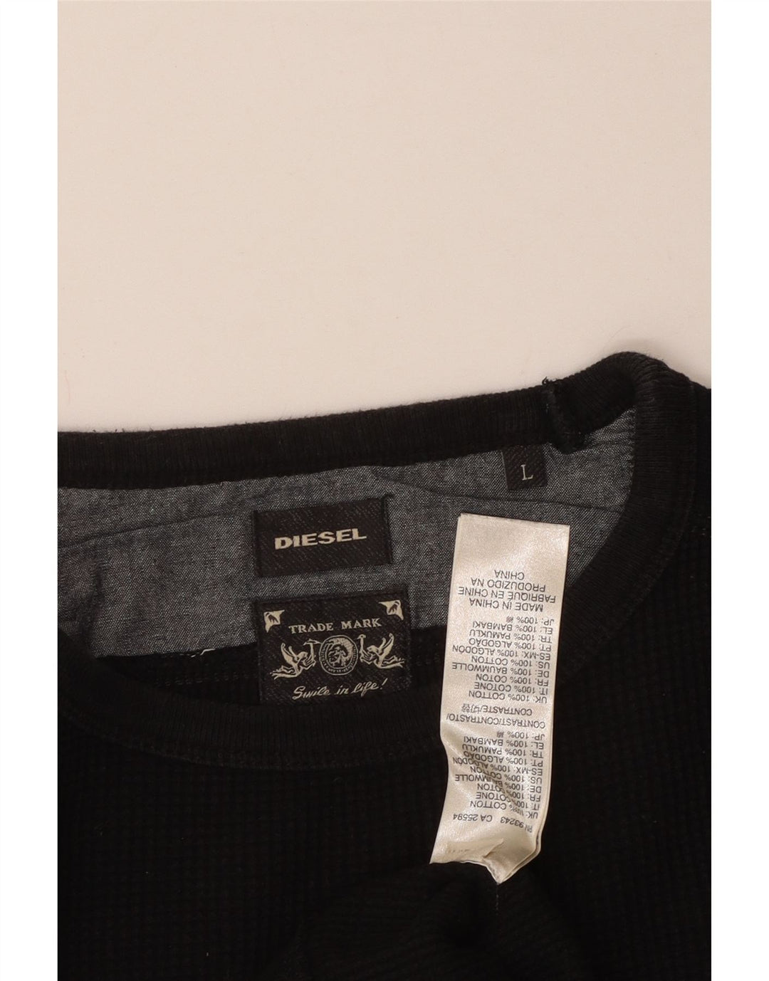 Мужской свитшот DIESEL, большой черный хлопковый джемпер