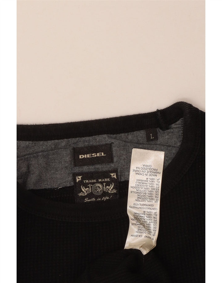 Мужской свитшот DIESEL, большой черный хлопковый джемпер