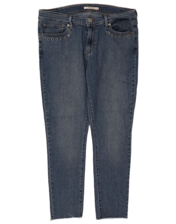Женские укороченные джинсы скинни Levi's 711 W32 L26, синие, хлопок