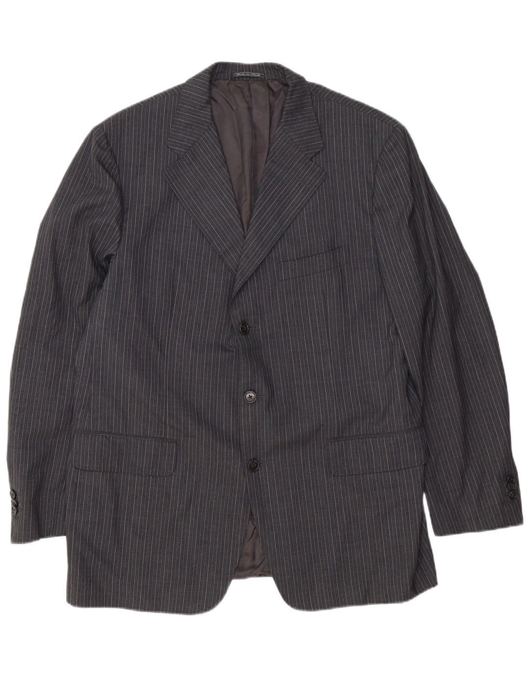 Corneliani Мужской пиджак на 3 пуговицах IT 54 2XL Серый в тонкую полоску из натуральной шерсти