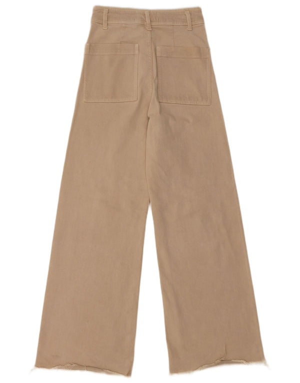 Женские широкие джинсы ZARA The Marine с высокой талией EU 34 2XS W24 L29 Бежевые