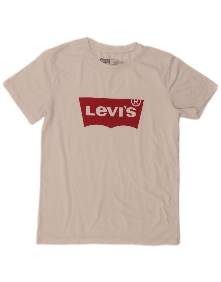 Женская футболка LEVI'S Coupe Standard с рисунком Top UK 10, маленькая белая