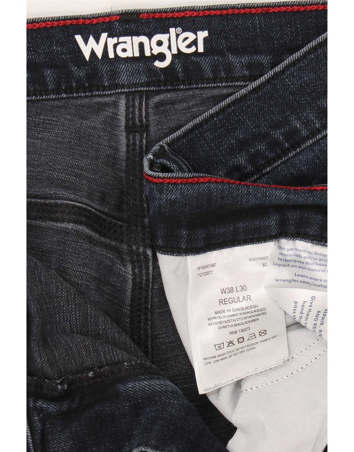Мужские прямые джинсы Wrangler W38 L30 темно-синего цвета, хлопок