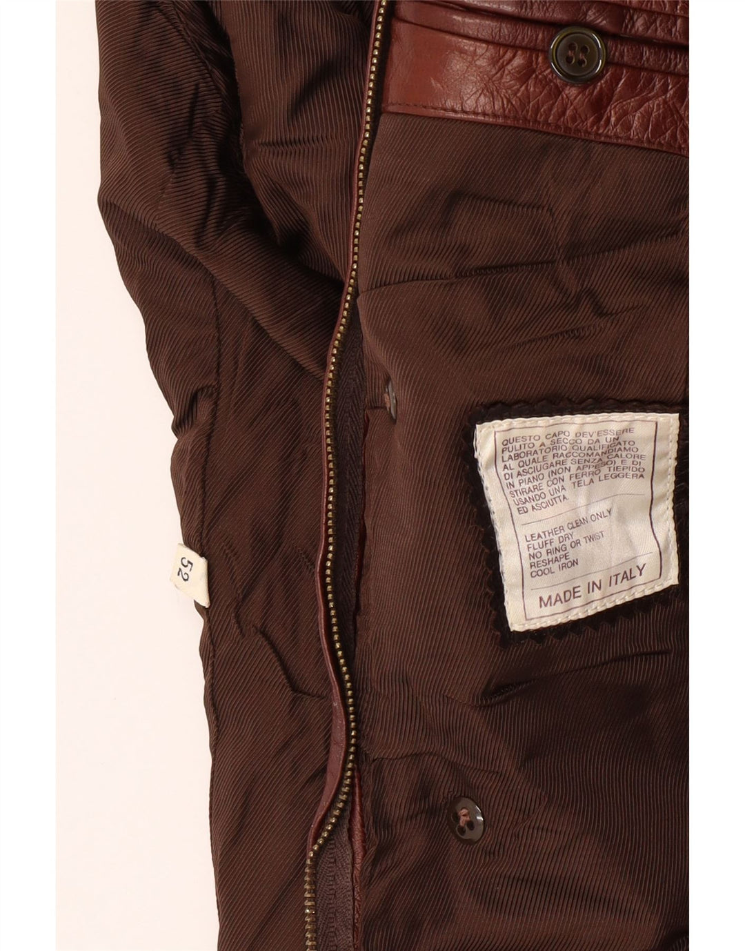 ВИНТАЖНОЕ женское кожаное пальто IT 52 2XL Коричневое кожаное