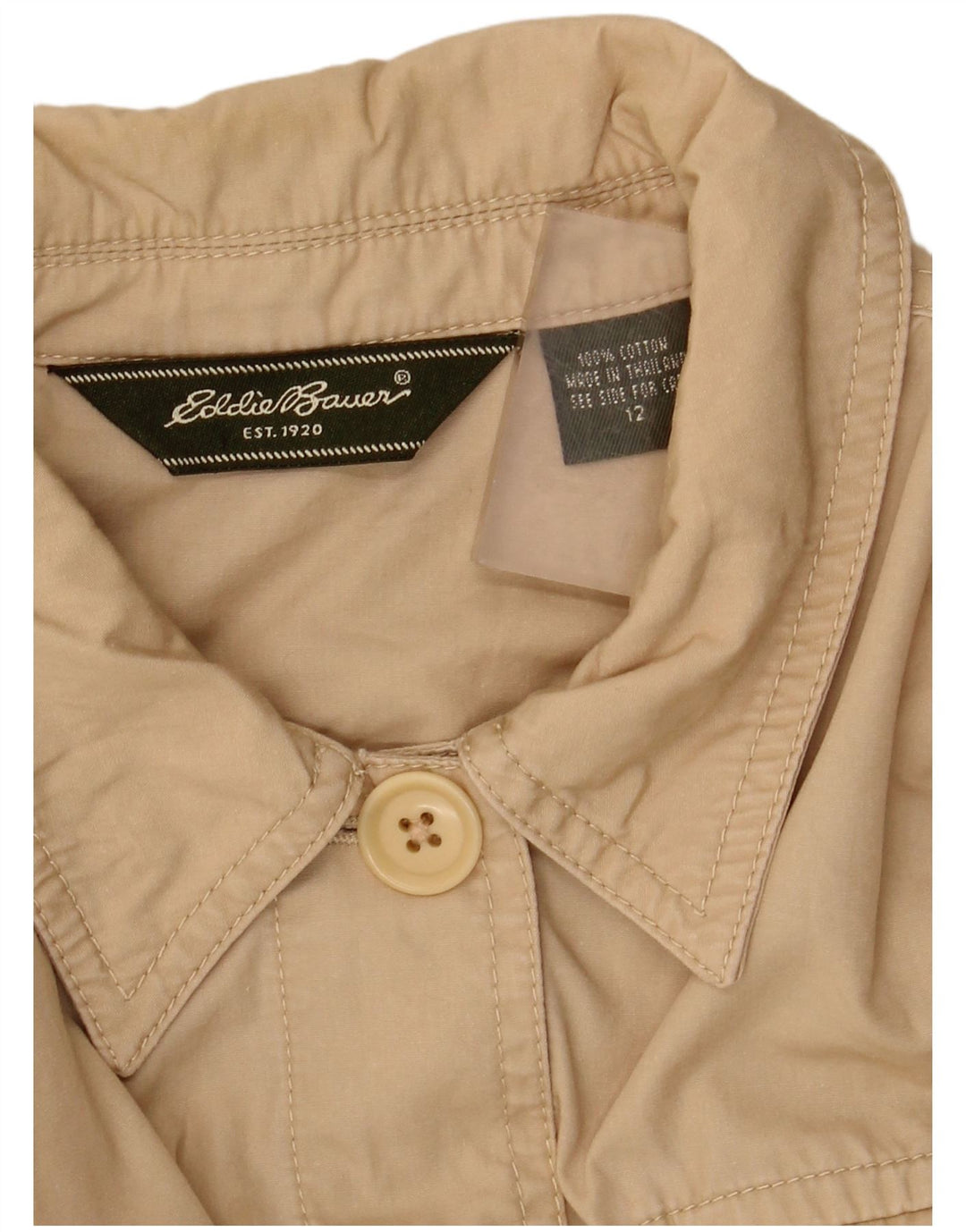 Женская куртка Eddie Bauer, большой размер, бежевый хлопок, США 12