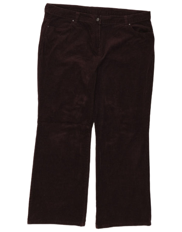 Женские прямые вельветовые брюки Marks & Spencer UK 22 3XL W42 L31 коричневые