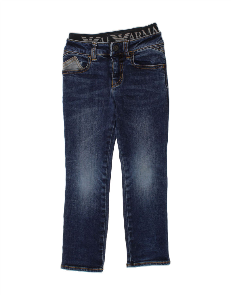 ARMANI JUNIOR Boys Straight Jeans 3-4 Years W19 L18 Navy Blue Cotton Vintage Armani Junior and Second-Hand Armani Junior from Messina Hembry 