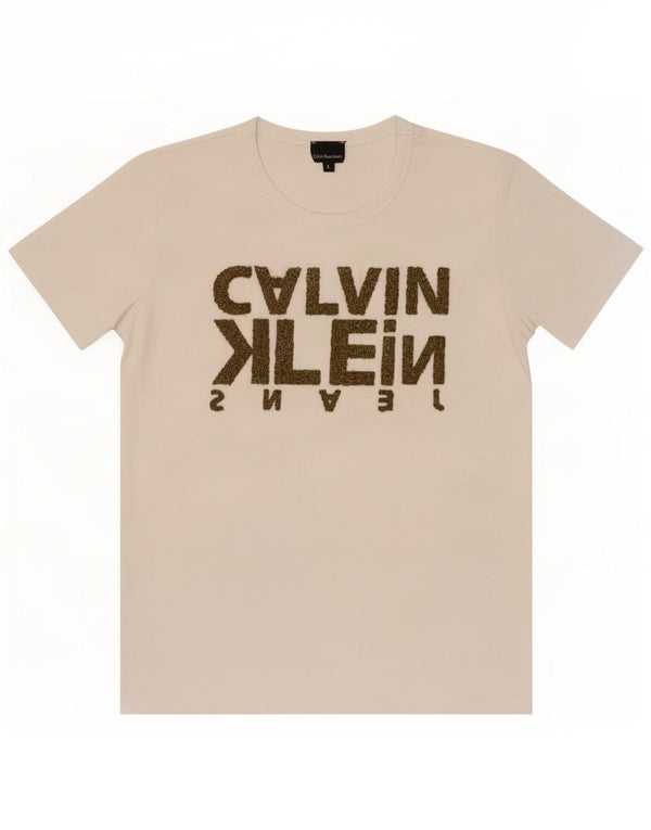 Женская футболка с рисунком Calvin Klein Jeans Top UK 14, большая белая