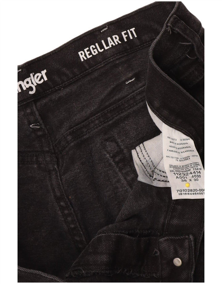 Мужские прямые джинсы Wrangler стандартного кроя W38 L30, черный хлопок