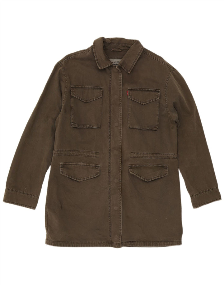 LEVI'S Womens Utility Jacket UK 14 Medium Khaki Cotton