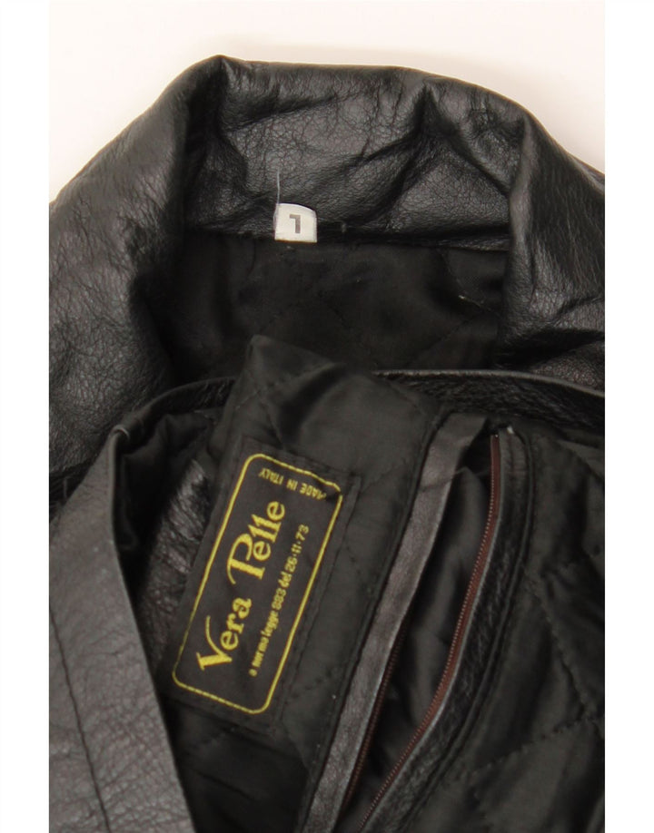 Винтажная мужская кожаная куртка UK 40, большая черная кожаная