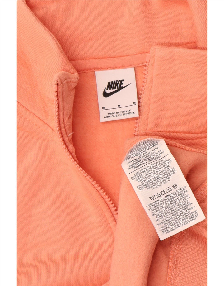 Мужской свитшот с воротником на молнии Nike, хлопковый джемпер среднего оранжевого цвета